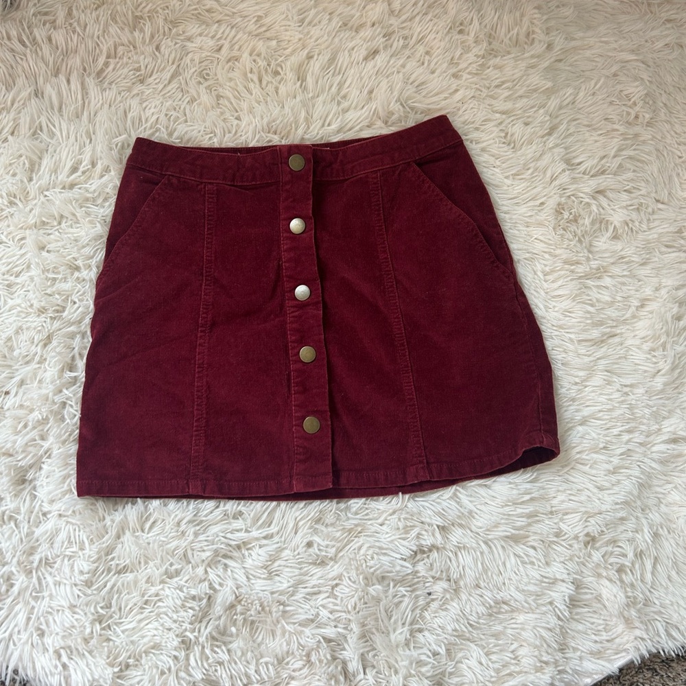 Altar'd State Burgundy Corduroy Skirt